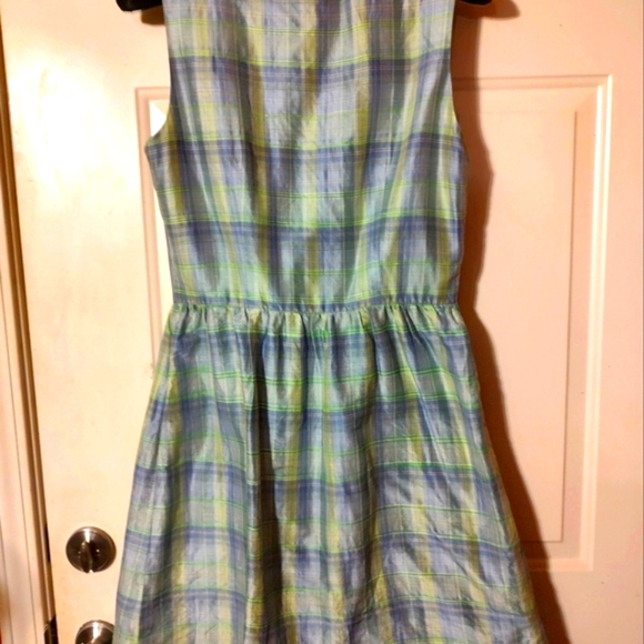 🔹💜💚🔹Beautiful Saks Fifth Avenue Genuine Silk Retro Style Button Up Dress - 8 - Picture 7 of 16